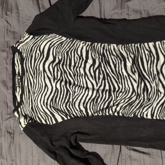 Like New Express Colorblock Zebra Sweater Dress - Picture 2 of 4